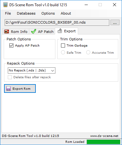 Repack] DS-Scene Rom Tool v1.0 build 1215 (Includes CMP and AP Database)